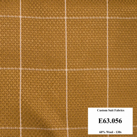 E63.056 Kevinlli V5 - Vải Suit 60% Wool - Vàng Caro